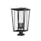 Z-Lite Seoul 4 Light Outdoor Pier Mounted Fixture, Black & Clear 571PHXXLS-SQPM-BK - alternate 5